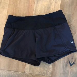 NWOT Lululemon Running Shorts (Black with zipper)